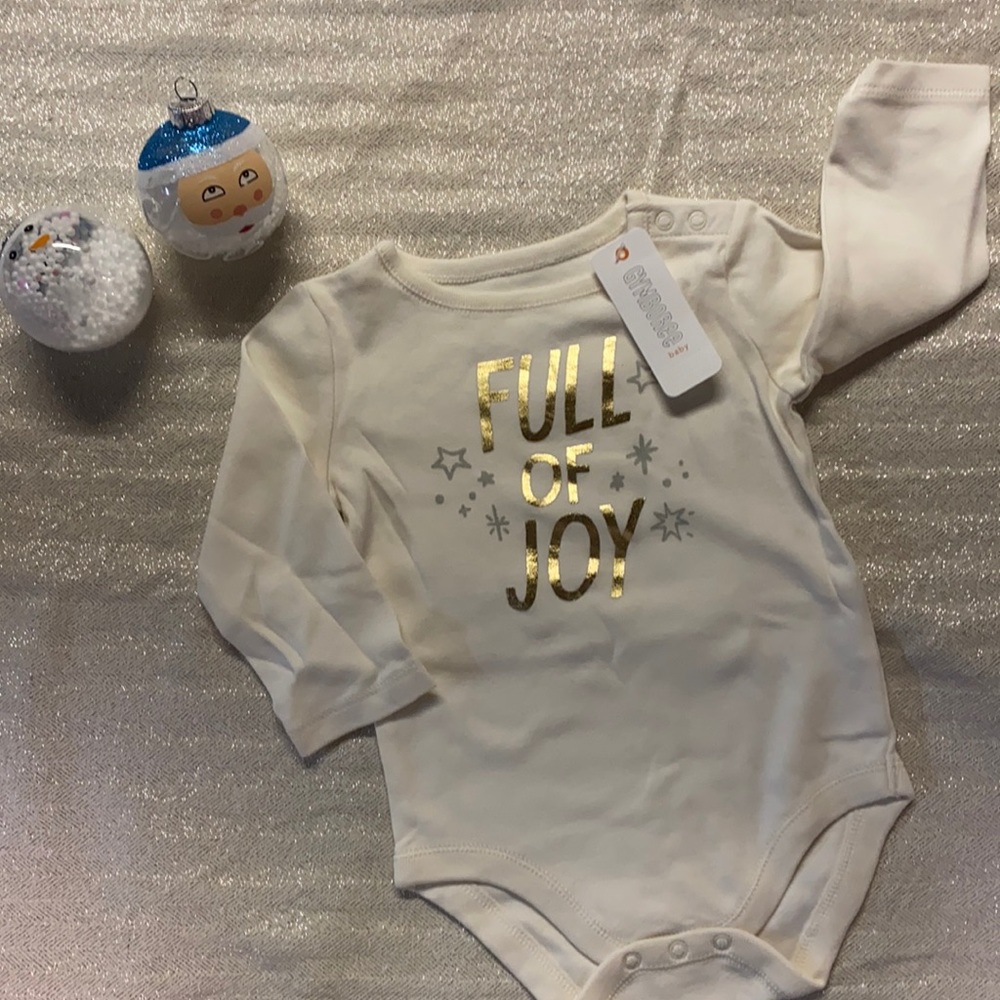 NWT Gymboree Holiday Full Of Joy White Onesie